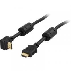 HDMI-kabel 19 pin vinklad ha-ha v1.4+Ethernet 0,5m (0,5m)