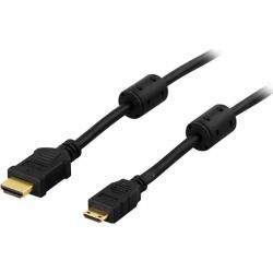 HDMI-kabel 19 pin ha-mini ha v1.4+Ethernet (1m)