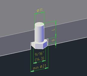 Skruv med g&auml;nga f&ouml;r stativhuvud (19 mm / 3/4&#039;&#039;)